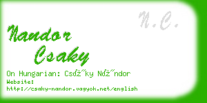 nandor csaky business card